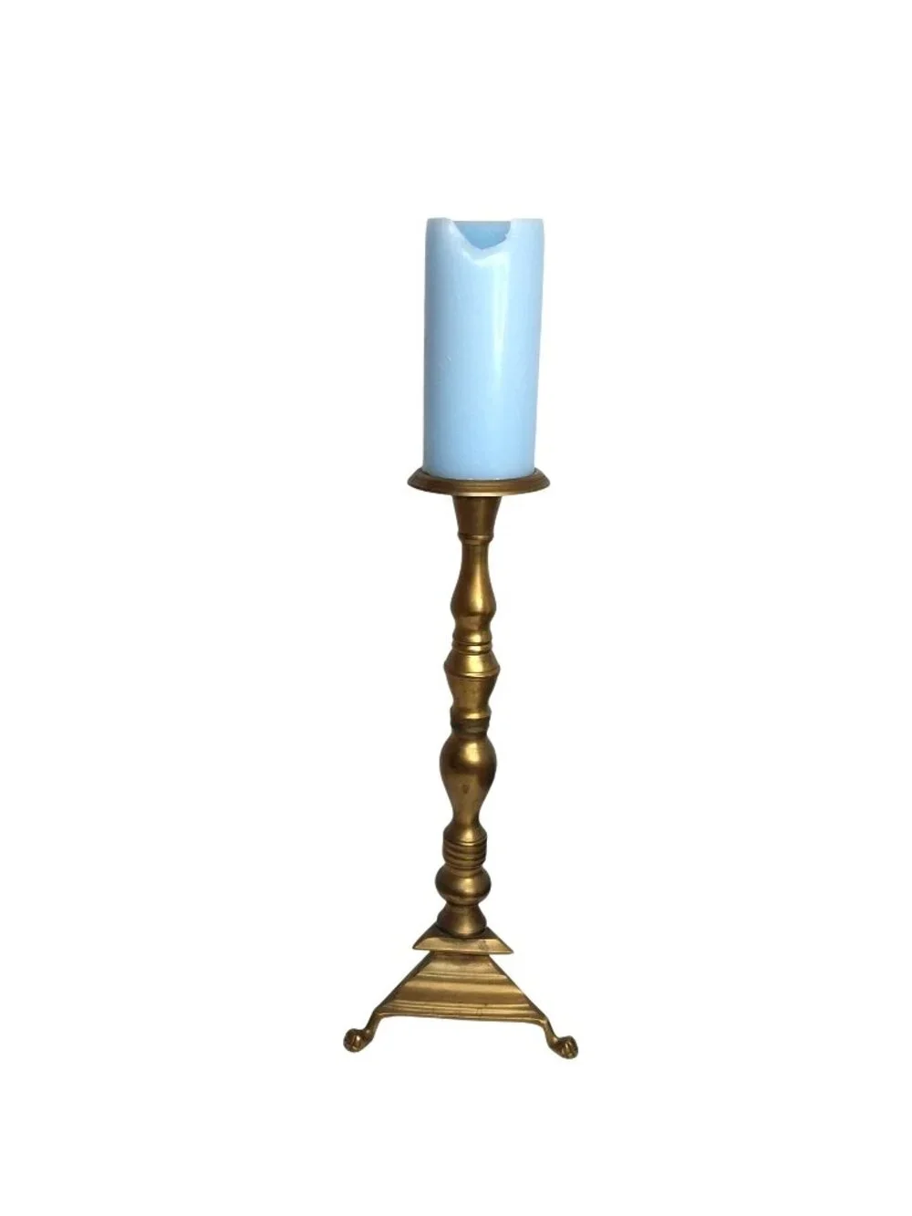 Vintage Brass Candlestick Holder Ornate Tall Pillar Stand 16